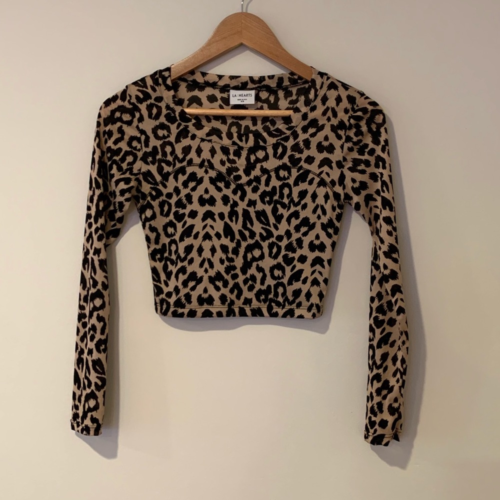 PAC SUN Leopard Mesh Crop Top